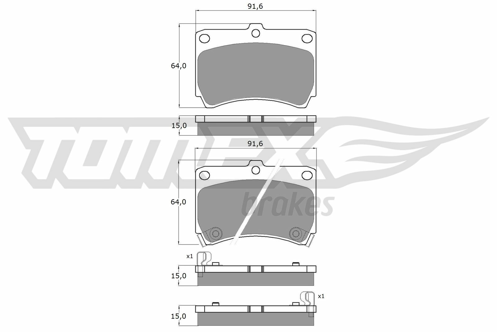 Sada brzdových platničiek kotúčovej brzdy TOMEX Brakes